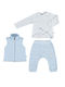 Set Pentru Copii Cu Pantaloni Și Haină Iarnă 3 Bucăți Albastru Deschis