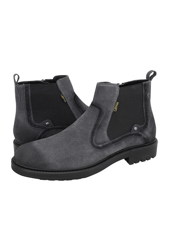 Suede Chelsea-Stiefel Herrenstiefel Grau