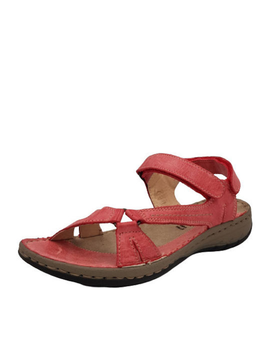Walk In The City Anatomic Leather Women's Sandals Red