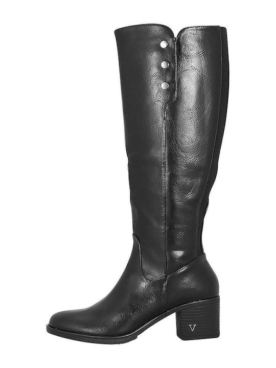 Envie Shoes Leather Medium Heel Riding Boots wi...