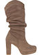 Wildleder Damenstiefel Beige