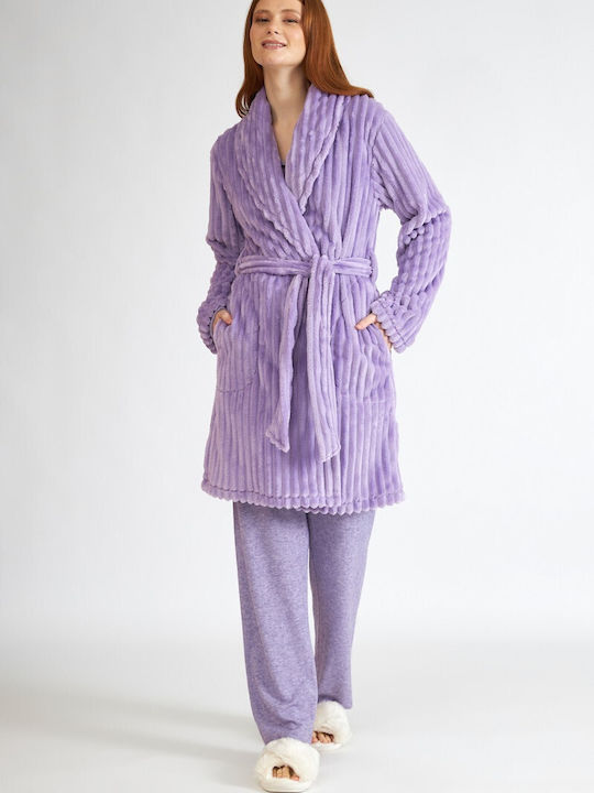 Harmony Winter Women's Fleece Robe Lila