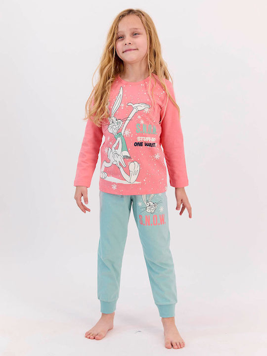 Arnetta Set Top & Bottom Kids Cotton Pyjamas Pink