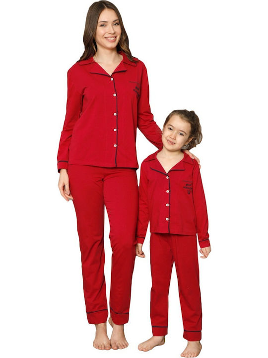 Sexen Kids' Pajamas Winter Cotton Burgundy