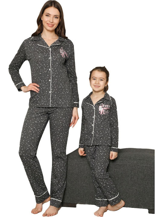 Sexen Kids' Pajamas Winter Cotton Gray