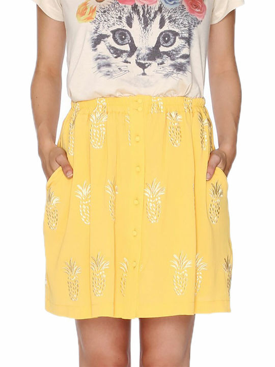 Pepaloves Mini Skirt in Yellow color