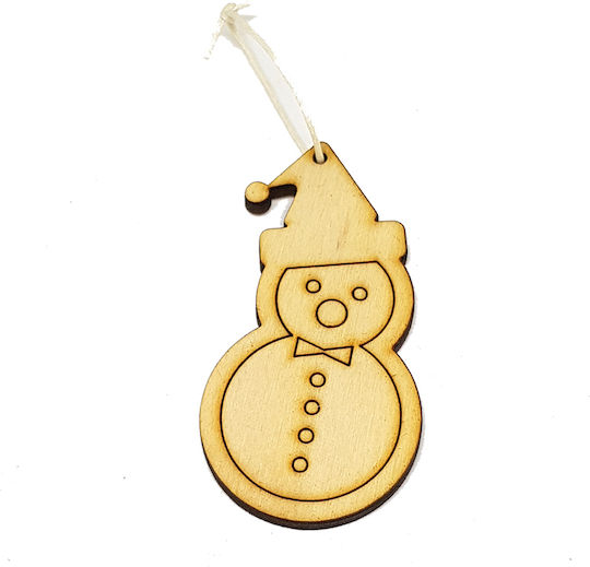 Hängender Schneemann Ornament Hölzern 3.7x7cm