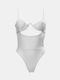 One Piece Swimsuit with Removable Padding White