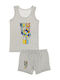 Donella Kids' Set Boxer with Undershirt Sleeveless Grey. 2pcs