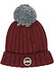 Colmar Beanie Unisex Beanie Gestrickt in Burgundisch Farbe