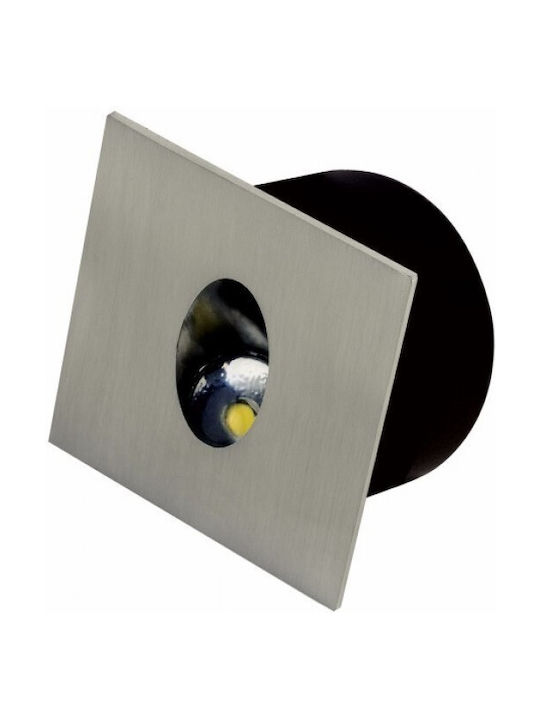 Horoz Electric Square Recessed Spot with Integrated LED and Natural White Light Silver 1pcs