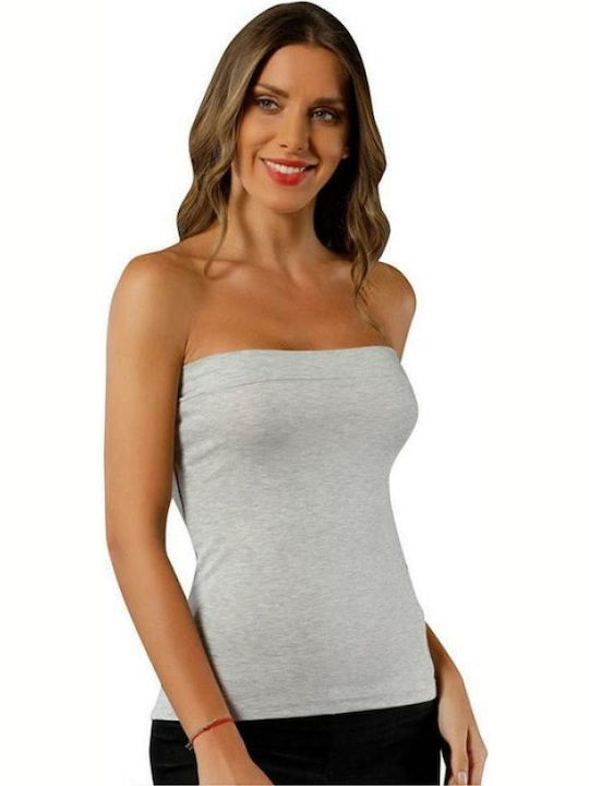 Siyah Inci Strapless Ανοιχτό Γκρί Tricou pentru femei