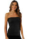 Strapless Βαμβακερό Ανθρακί. Γυναικείο Φανελάκι