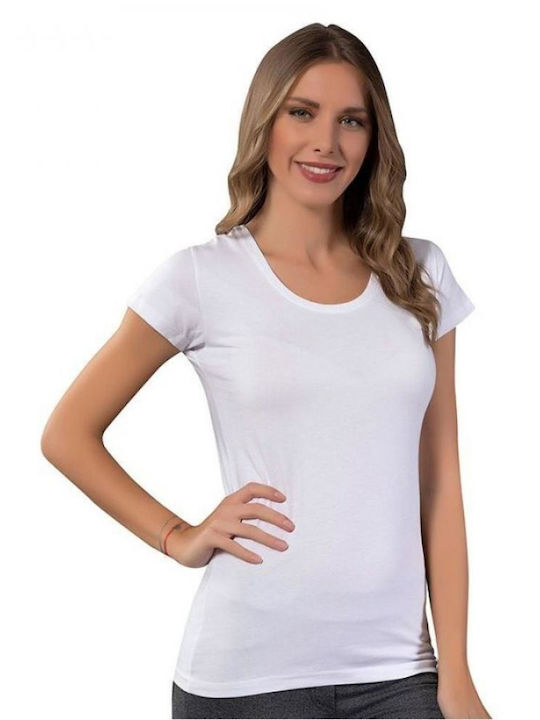 Siyah Inci Mâneca scurta White Tricou pentru femei