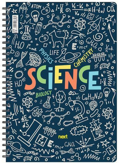 Next Spiral Notebook Ruled 105 Sheets 3 Subjects Science Multicolour 1pcs