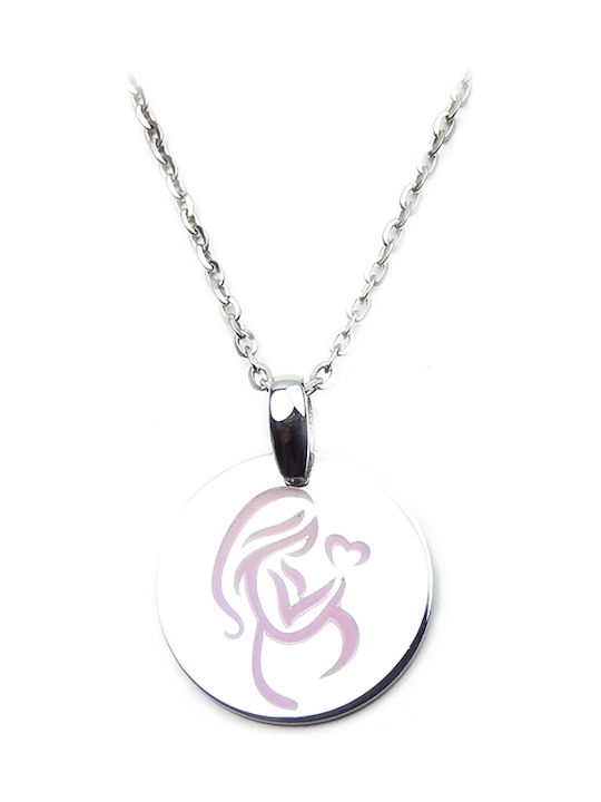 Personal Jewel Κολιέ Μαμά από Ροζ Επιχρυσωμένο Ασήμι