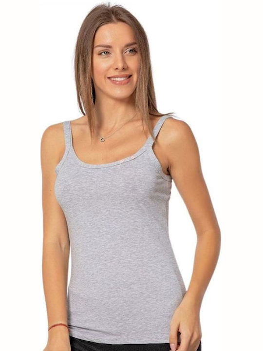 Sexen С тънки презрамки Light Grey. Дамско тениска
