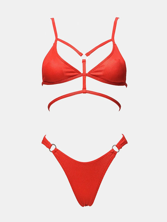 Decoro Bikini Set Triangle & Brazil Red