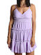 Chica Mini Dress with Ruffle Lilac