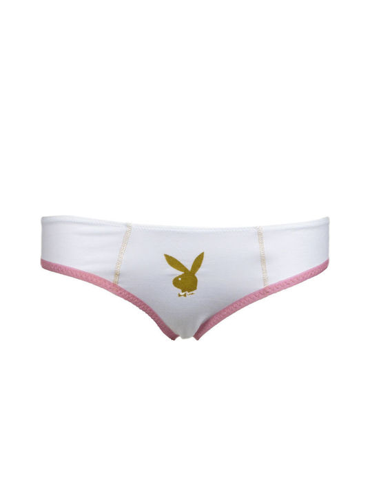 Playboy Дамски Слип Бели