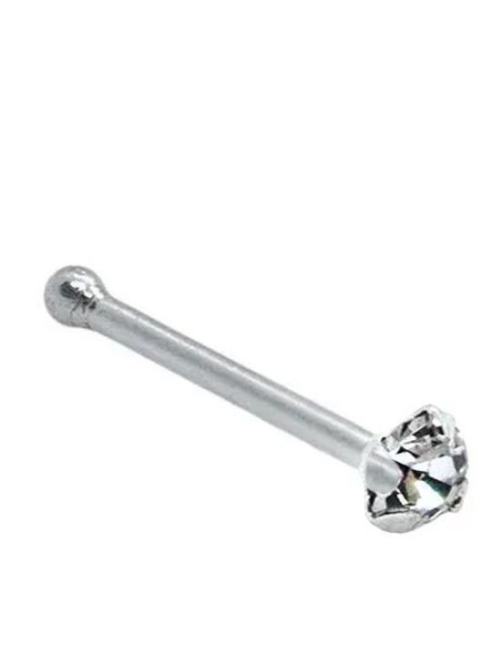 Piercing.gr Σκουλαρίκι Μύτης από Ασήμι 0.6mm Λευκό