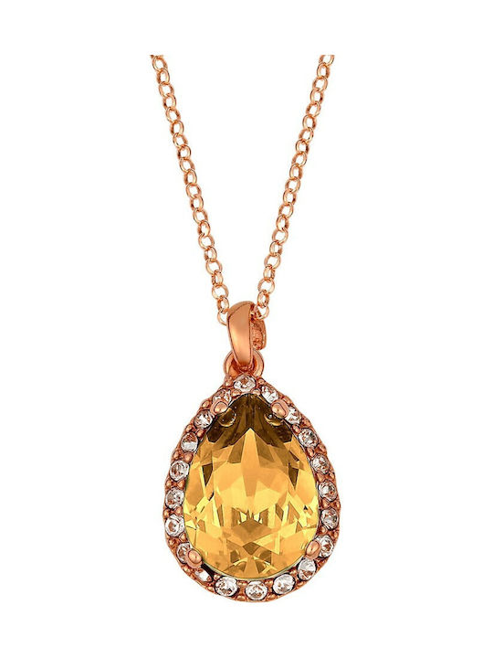 Citrine Necklace Rosette from Gold Plated Silver