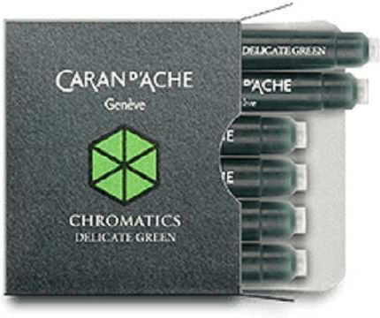 Caran D'ache 6 Replacement & Pen Inks for Fountain Pen Green