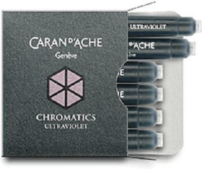Caran D'ache 6 Ανταλλακτικά Μελάνια για Πένα Μωβ