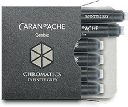 Caran D'ache 6 Replacement & Pen Inks for Fountain Pen Gray