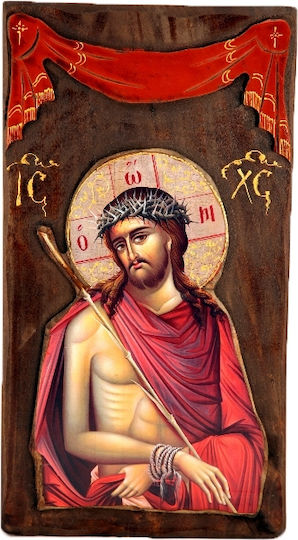 IconsGR Image Jesus Christ Wooden 52x4cm