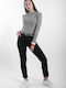 Damen Bluse Langärmelig Gray