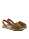 Women's Flat Sandals in Brown Color