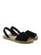 Women's Flat Sandals in Black Color