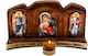 IconsGR Wooden Image of Virgin Mary Holding the Infant 38x38cm EIK7V