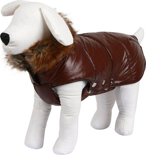 Kerbl Haine pentru câini Fleece / Impermeabil / Antivant Maro cu Lungimea Spateului 35 cm