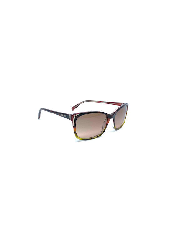 Prada Sunglasses with Multicolour Tartaruga Acetate Frame and Brown Gradient Lenses