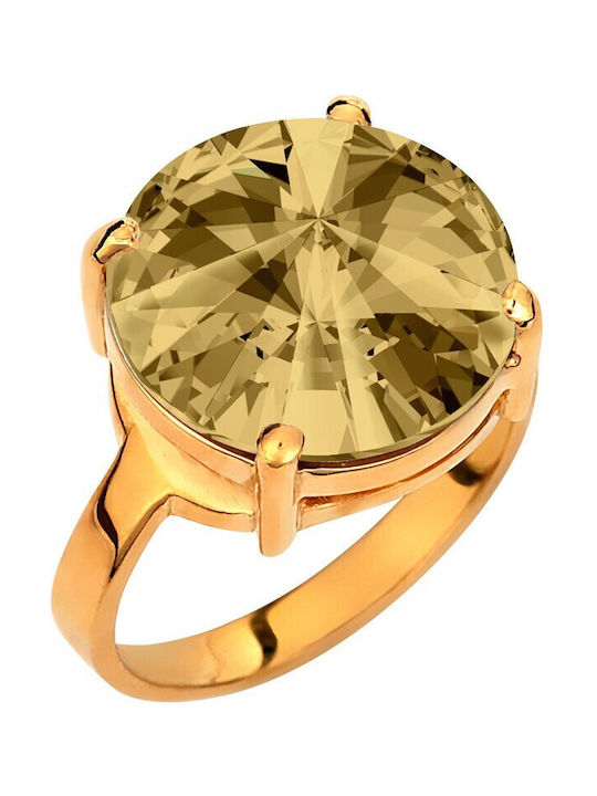 Verorama Women's Gold Ring with Stone 18K