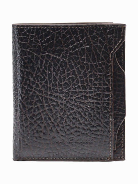 Leather Men's Wallet Coins Brown