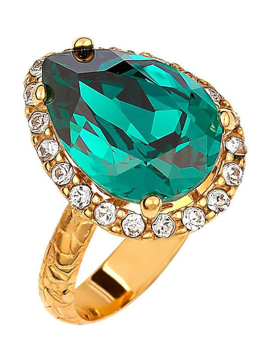 Women's Gold Plated Ring with Stone