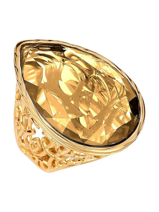 Citrine Damen Ring mit Steinen aus Gold