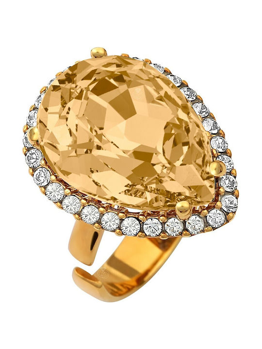 Women's Gold Plated Ring with Stone