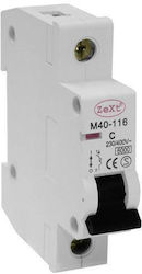 Zext Αυτόματη Ασφάλεια 40A Μονοπολική AC A00-M401P-C40 Zext Αυτόματη Ασφάλεια 40A Μονοπολική AC A00-M401P-C40