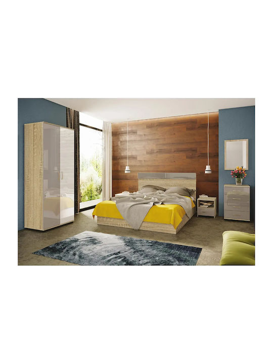 Σετ Κρεβατοκάμαρας Scarlett 2 Σόνομα/γκρι 160x200εκ. 6τμχ