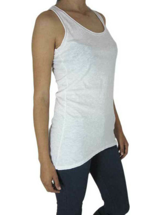 Perfect Damen Sportliche Bluse Ärmellos White.