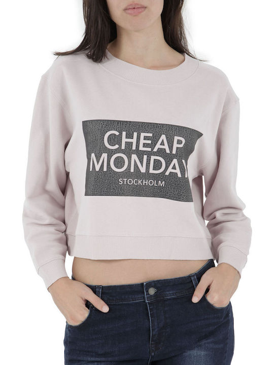 Γυναικείο Crop Top Βαμβακερό Μακρυμάνικο Ροζ