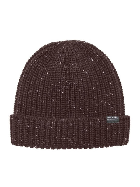 Beanie Ανδρικός Σκούφος Πλεκτός σε Καφέ χρώμα