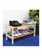 Relaxdays Schuhorganisator aus Bambus mit 2 Regalen Beiges B70xT35xH33cm