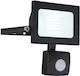 Globo Lighting Στεγανός Προβολέας LED 20W Ψυχρό Λευκό 6000K με Αισθητήρα Κίνησης IP44