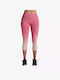 Frauen Capri Leggings Hochgeschnitten Fuchsie