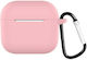 Devia Θήκη Σιλικόνης με Γάντζο σε Ροζ χρώμα για Apple AirPods 3